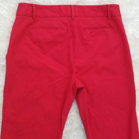 Cropped Stretch Pants Talbots Hampshire Size 12 Crop Ankle Solid Red Color EUC - Picture 10 of 11
